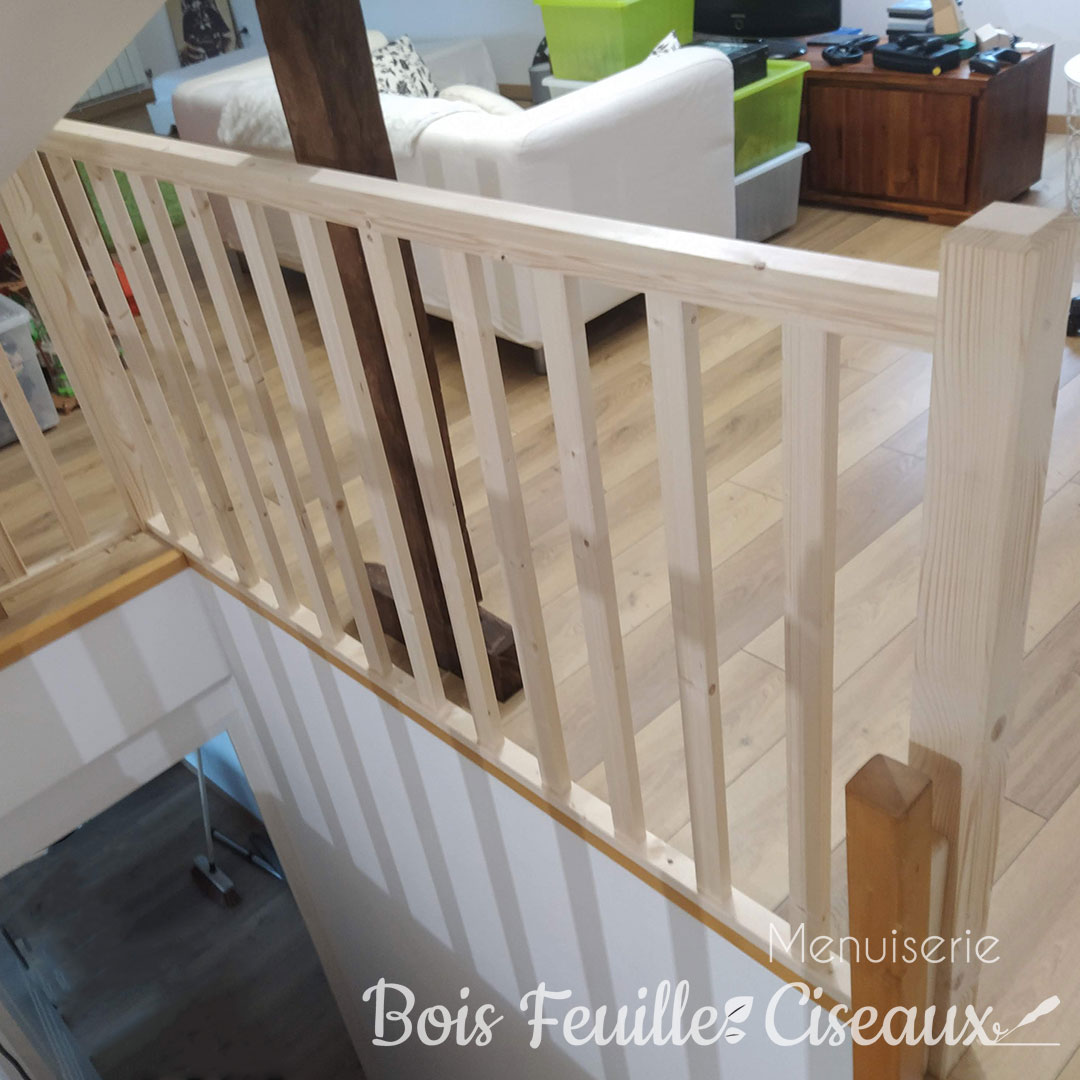 garde-corps sur mesure en sapin