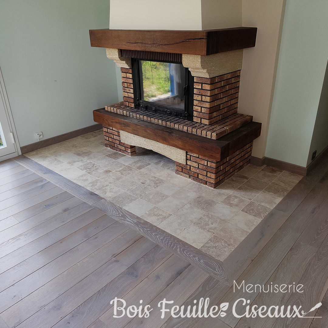 Pose de parquet en chêne massif à l'anglaise ou coupe perdue