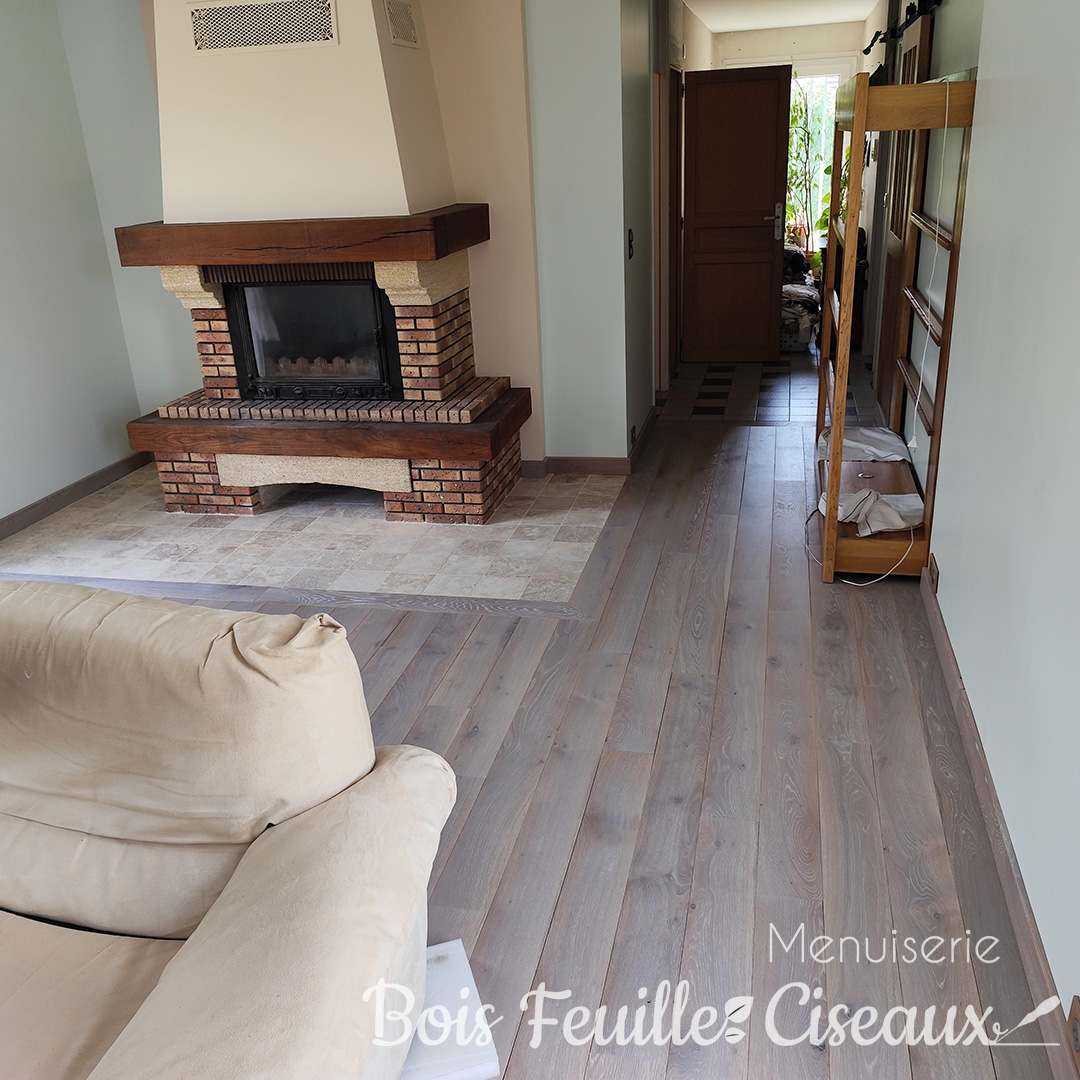 Pose de parquet en chêne massif